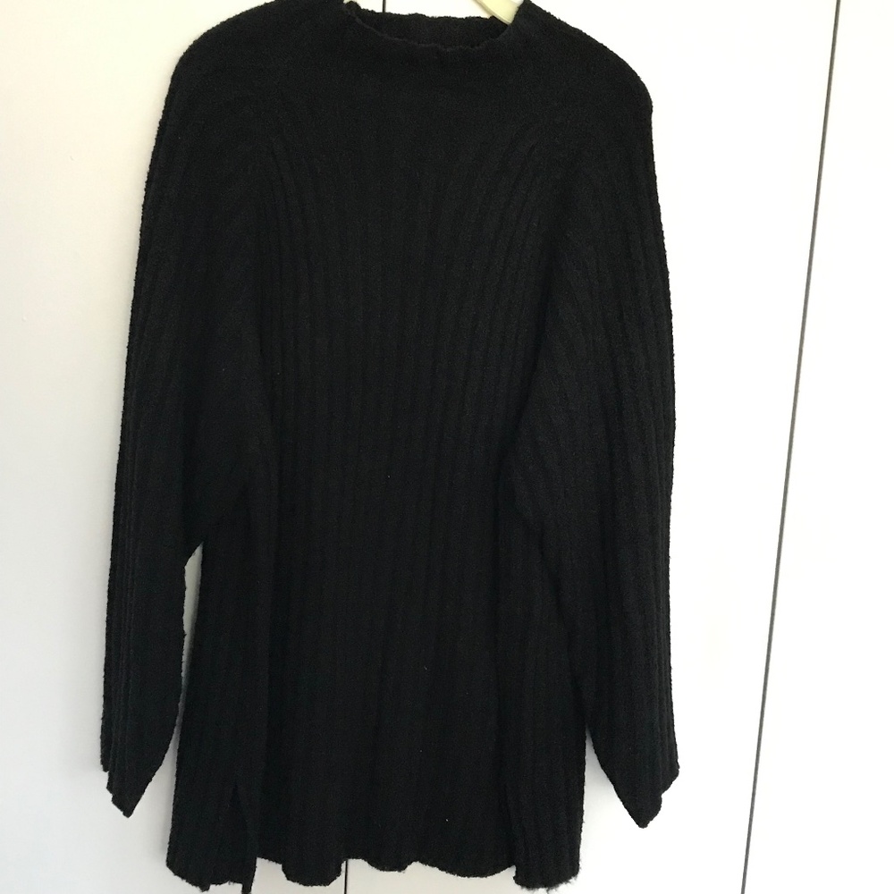 Women's Black Wool Blend Mock Turtleneck Sweater (Size: 26/28)